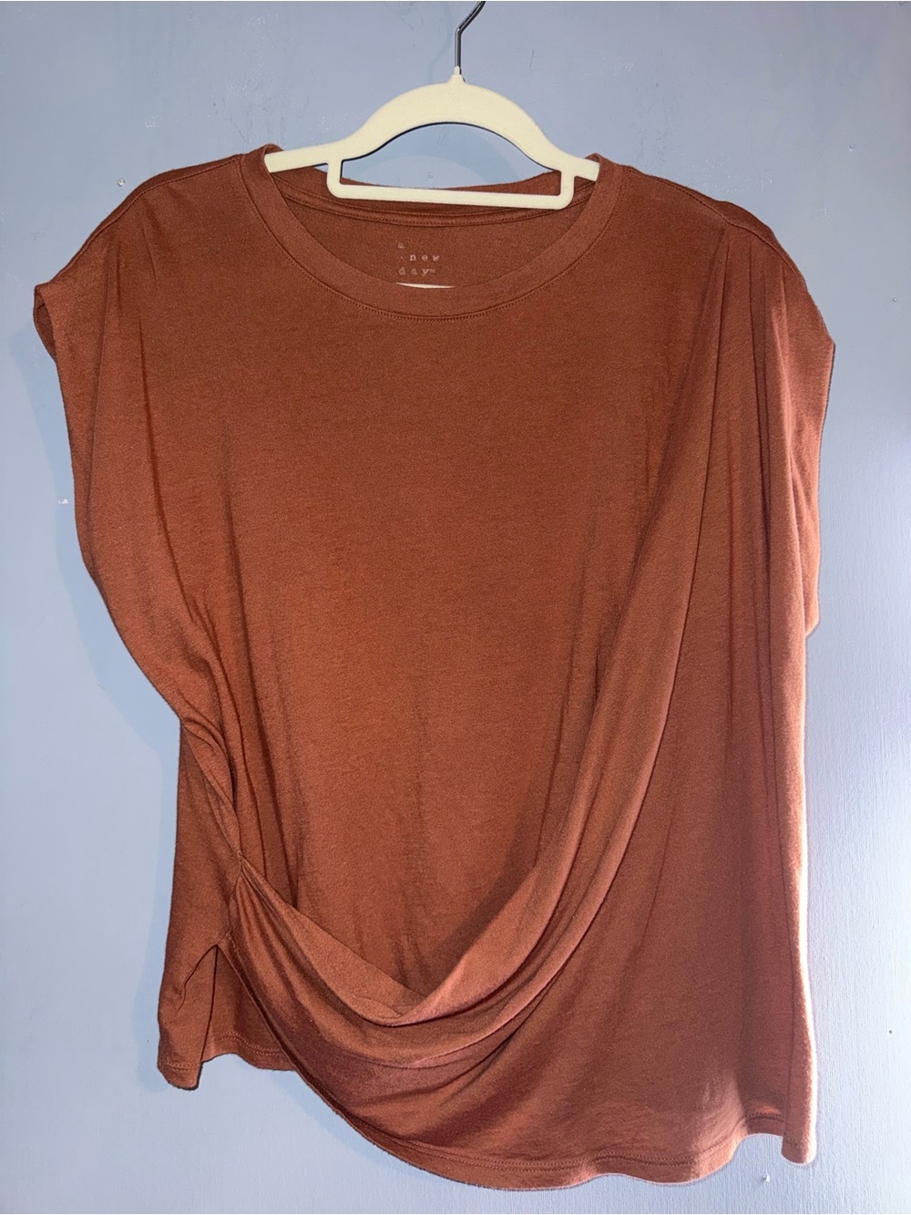A New Day Rust Brown Flutter Sleeve Top Size XL